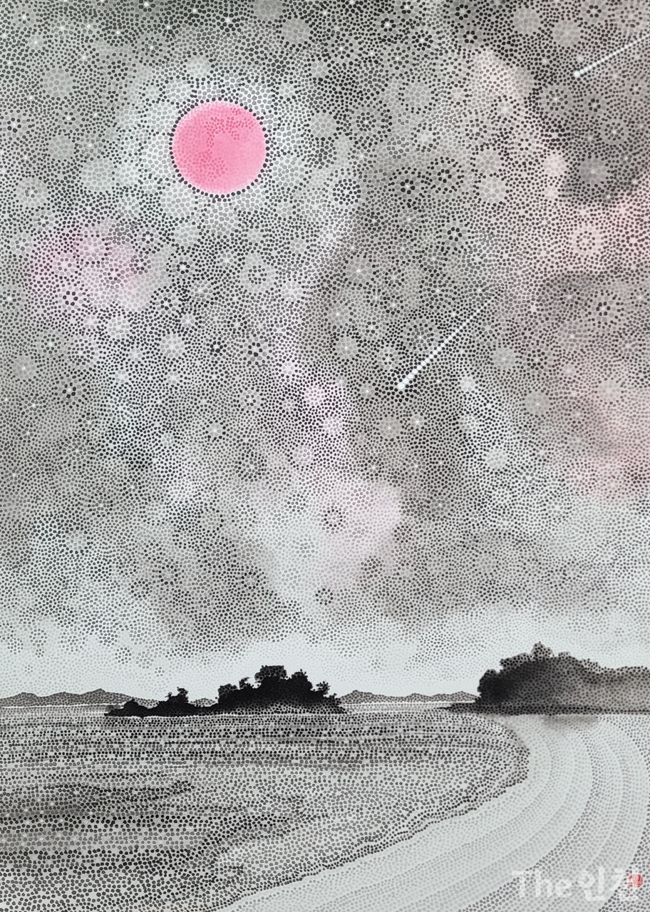 박재만_자월도 91x65cm_한지에 타점묘 수묵채색_2025