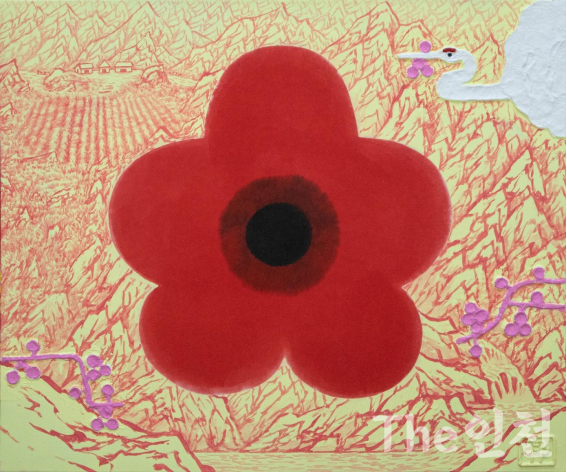김병종-화홍산수 캔버스 위에 혼합재료  72.7x60.6cm, 20호  2023